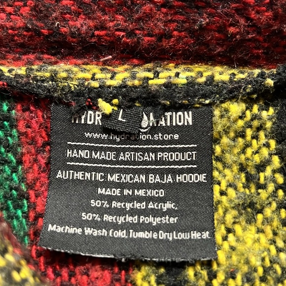 Vintage Hydration Nation Artisan Hemp Ganja Jamaica Style Hoodie Sz L GUC - Picture 4 of 8